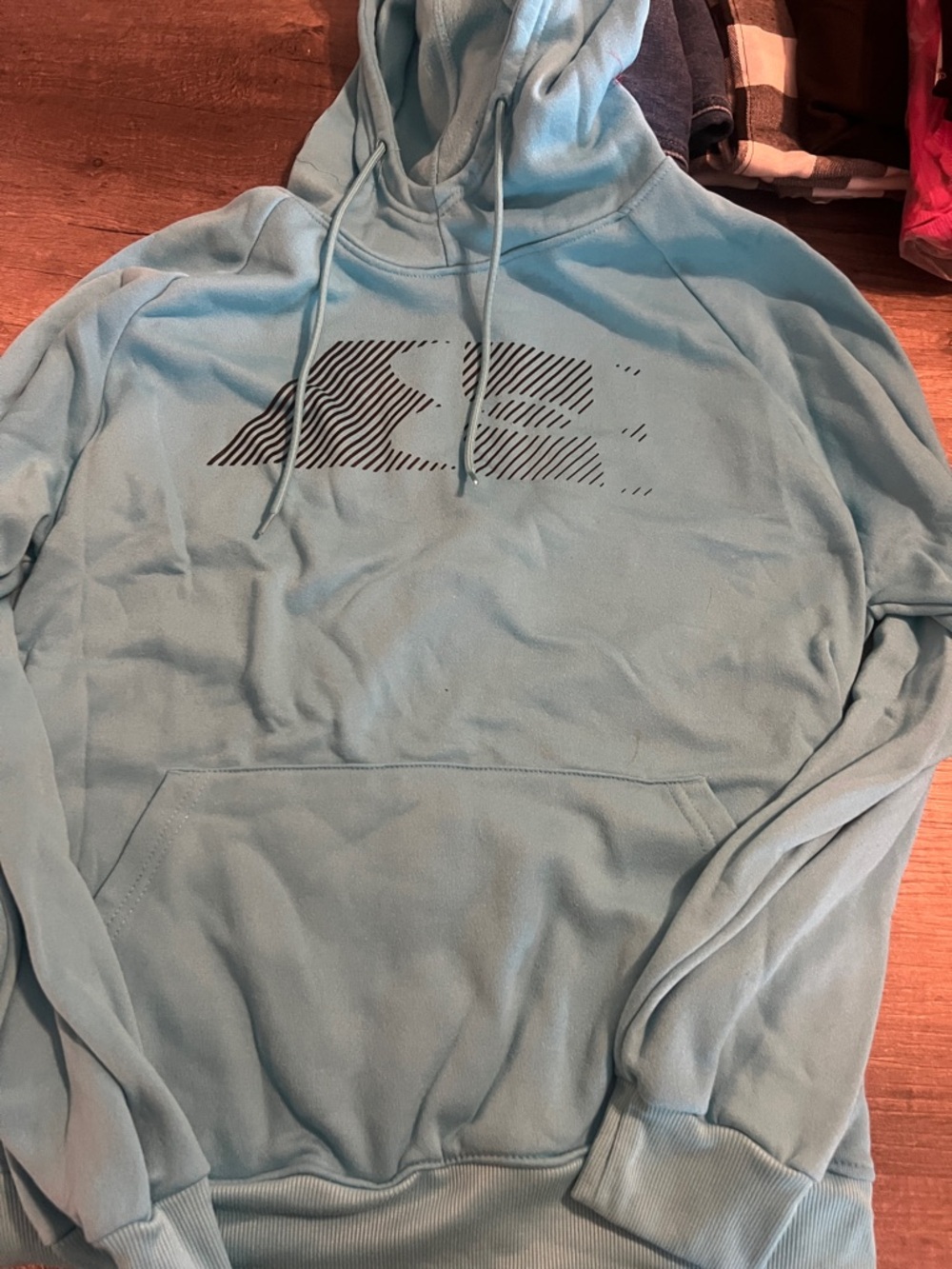 Under Armour Light Blue Men's Pullover Hoodie with Graphic Logo